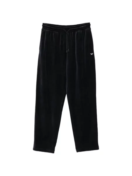 Pantaloni Emporio Armani de catifea alergare cu cordon albastru