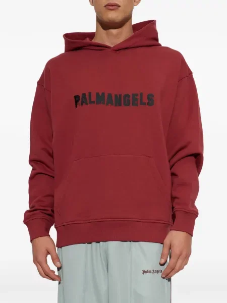 Hanorac cu glugă Palm Angels cu imagine roșu