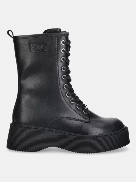 Кожаные ботинки Goe на платформе черные