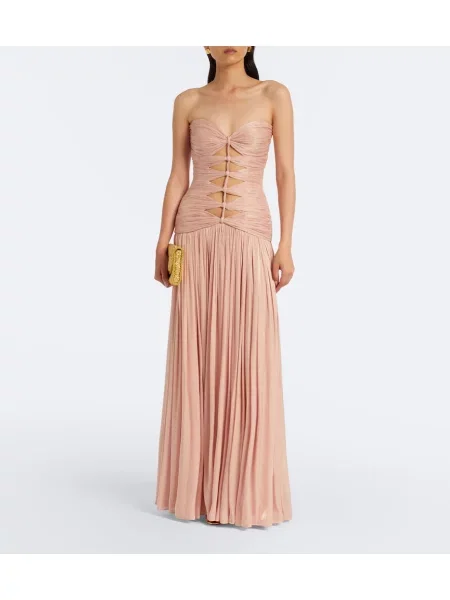 Rochie Costarellos cu volane roz