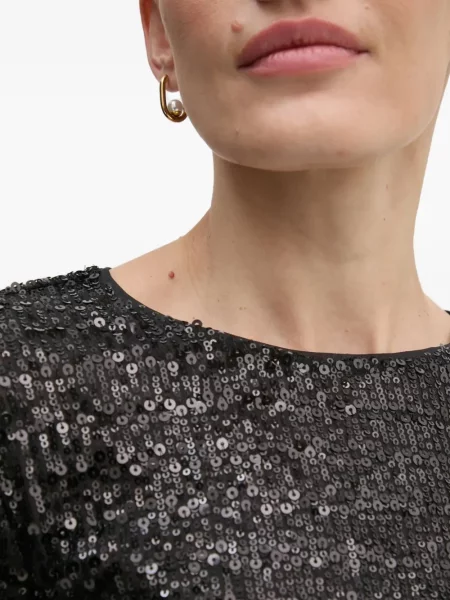 Lung top Dkny cu paiete negru