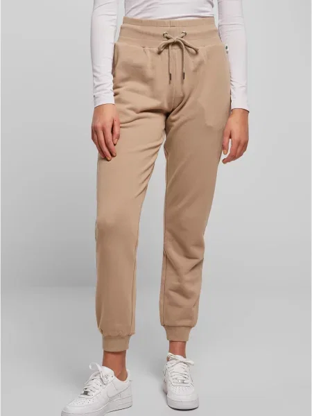 Pantaloni Urban Classics cu talie înaltă maro