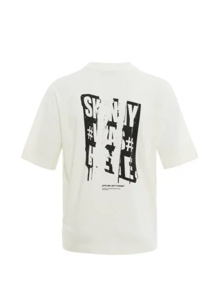 Tricou Applied Art Forms cu imagine alb