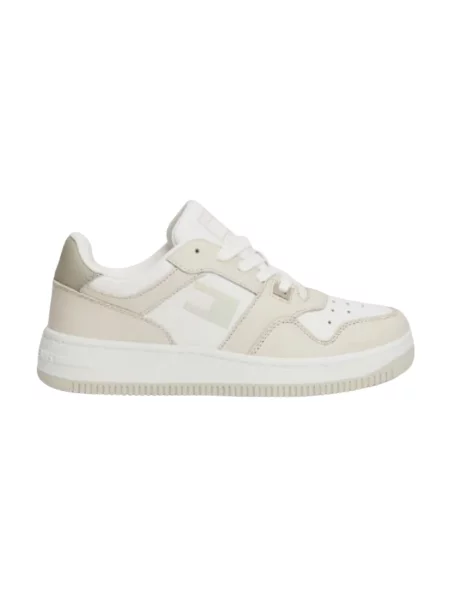Sneakersy Tommy Jeans retro z logo białe