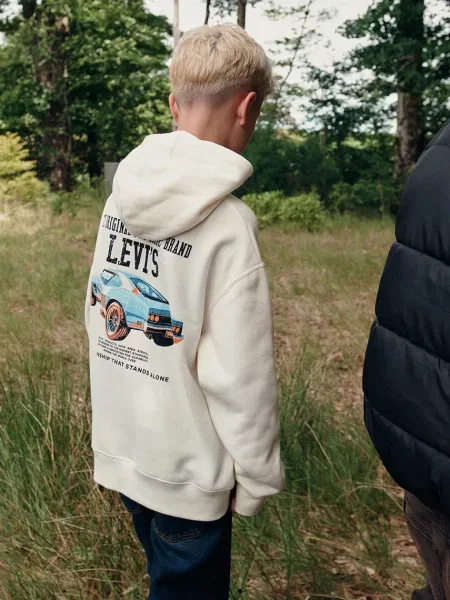 Levi's hanorac cu glugă pentru copii cu REV THE ENGINE HOODIE bej
