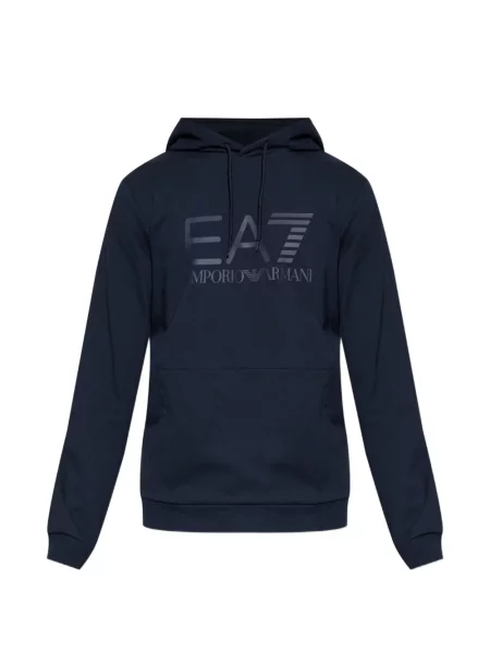 Hanorac cu glugă Ea7 Emporio Armani cu imagine cu cordon albastru