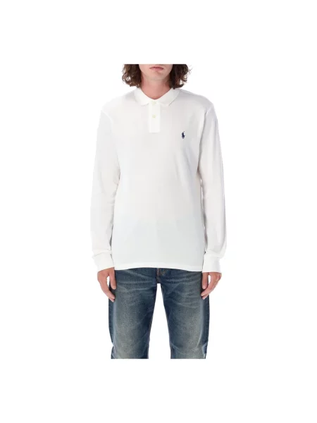Koszulka polo Polo Ralph Lauren z długim rękawem biała