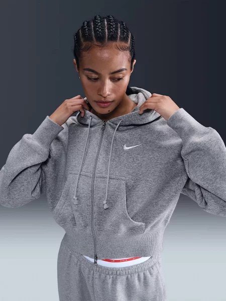 Кофта NIKE Sportswear Phoenix Fleece бавовна/поліестер сірий