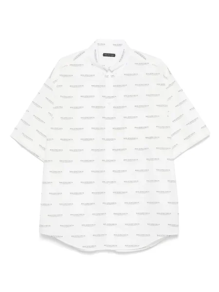 Риза Balenciaga с принт бяло