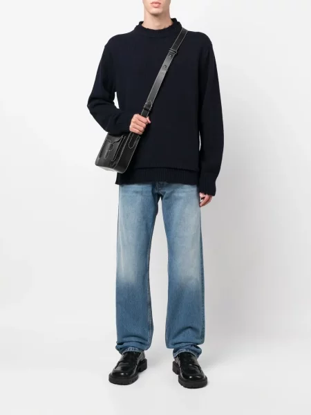 Megztinis Maison Margiela apvaliu kaklu mėlyna