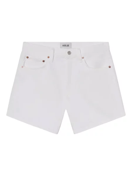 Szorty jeansowe Agolde z wysoką talią białe