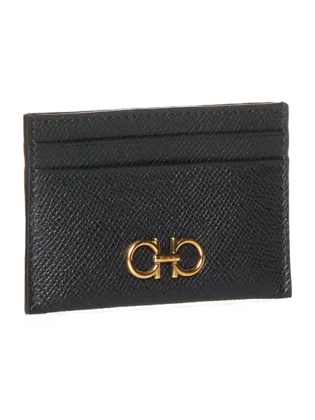 Portfel Ferragamo skórzany z logo czarny