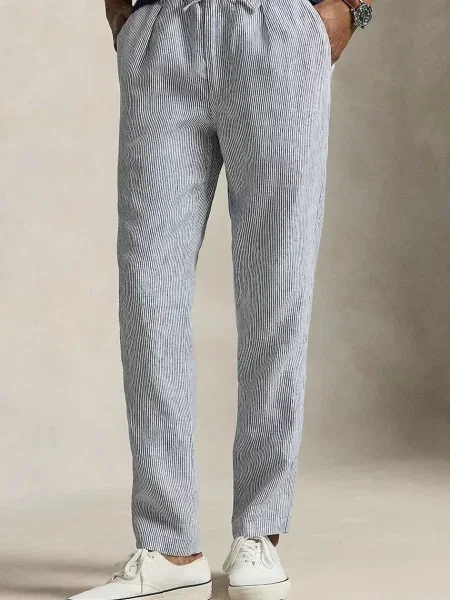 Polo Ralph Lauren pantaloni pentru bărbați din in albastru