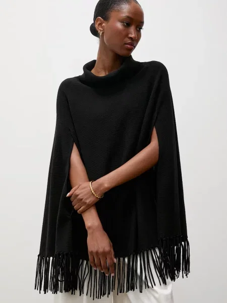Answear.LAB poncho pentru femei din lână negru