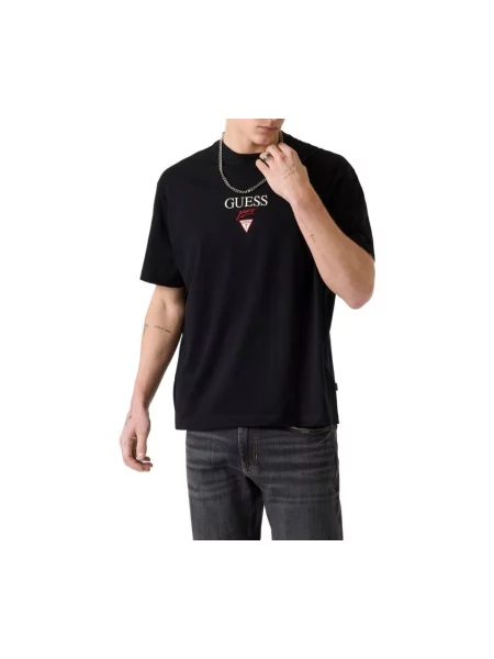 Guess Jeans Tricou BAKER | Oversize fit negru