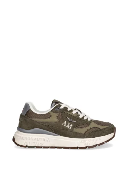 Sneakerși Aeronautica Militare cu autograf verde