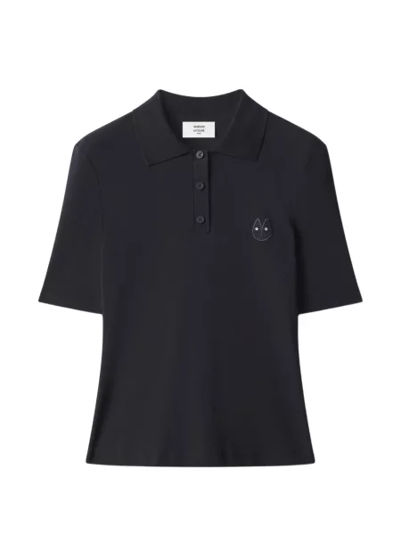 Scurt tricou polo Maison Kitsune negru