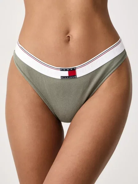 Tommy Hilfiger tanga s bavlnou zelené