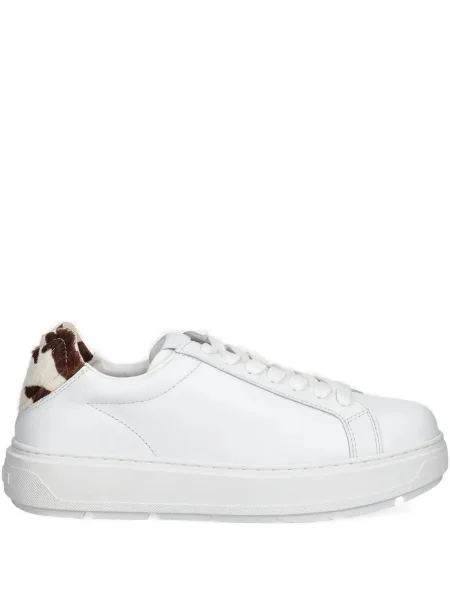 Sneakerși Love Moschino cu șireturi din dantelă alb