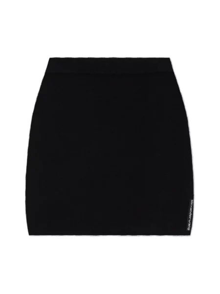 Spódnica mini T By Alexander Wang wełniana z logo czarna