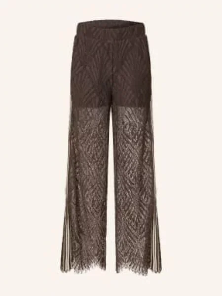 Co'couture Kalhoty Z Krajky tmavě hnědá