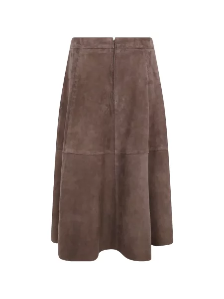 Fustă The Jackie Leathers din piele de căprioară maro