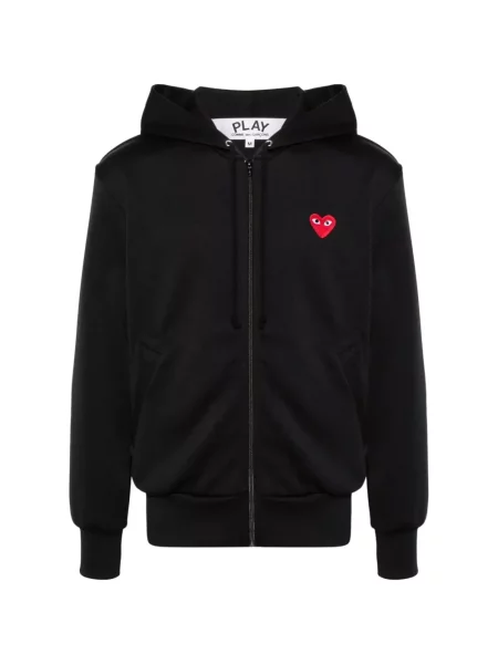 Hanorac cu glugă Comme Des Garçons cu motiv cu inimi negru