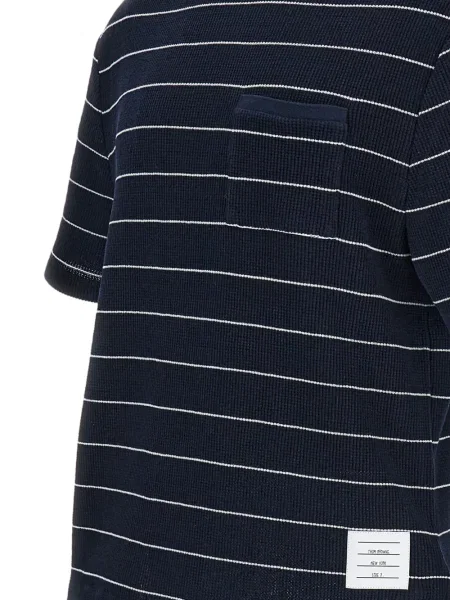 Tricou Thom Browne cu dungi albastru
