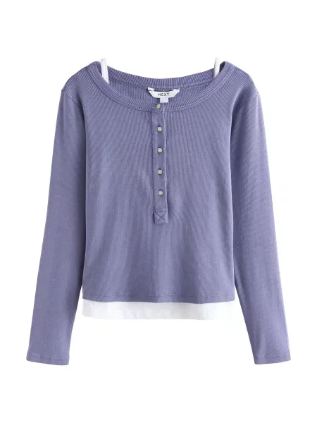 Next Tricou albastru violet alb
