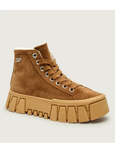 Tommy Jeans Căptușite sneakers | piele întoarsă | shearling maro
