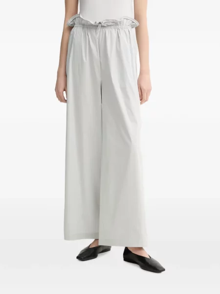 Pantaloni Isabelle Blanche cu volane cu cordon gri