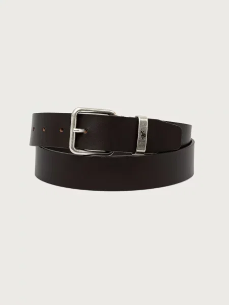 U.S. Polo Assn. curea pentru bărbați din piele SILVER LAKE maro