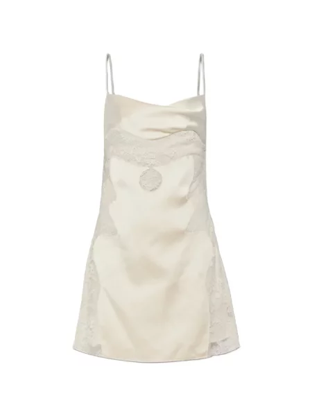 Rochie Off-white din satin alb