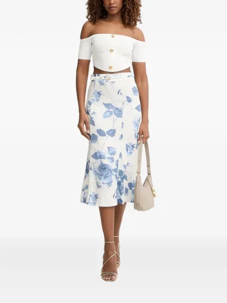 Fustă Guess cu model floral cu imagine alb