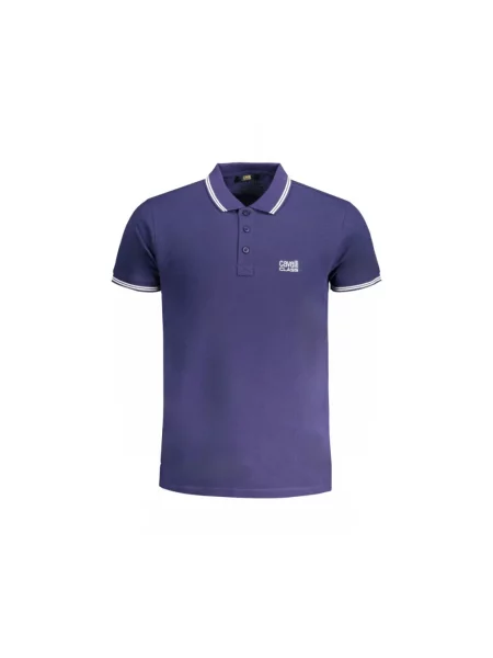 Koszulka polo Cavalli Class z krótkim rękawem niebieska