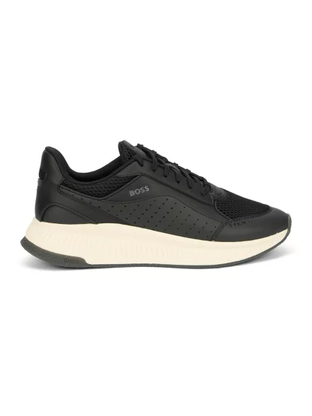 Sneakersy Boss skórzane czarne