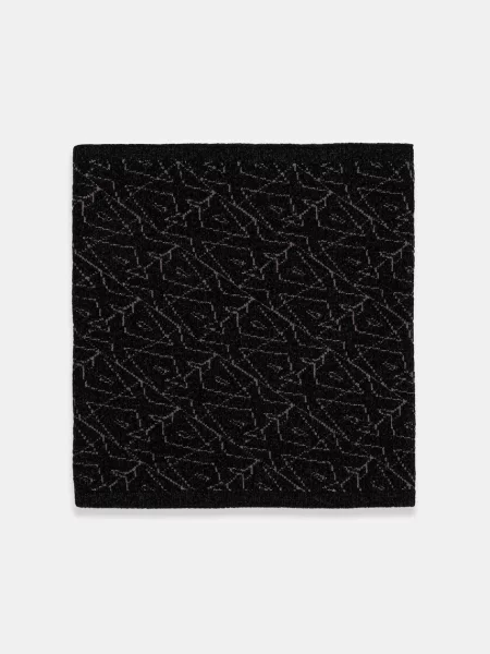 Armani Exchange fular impletit cu imprimeu negru