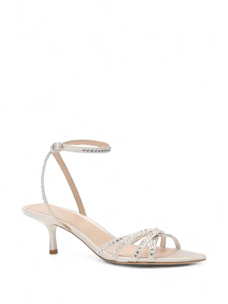 Sandale Stuart Weitzman din satin alb