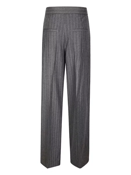 Pantaloni Sportmax cu dungi plisate gri