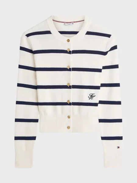 Кардиган Tommy Hilfiger в полоску белый