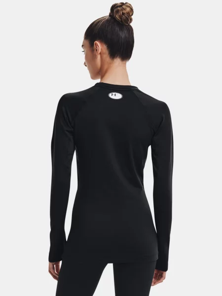 Dámske tričko Under Armour Authentics CG Crew black/white s dlhým rukávom čierna