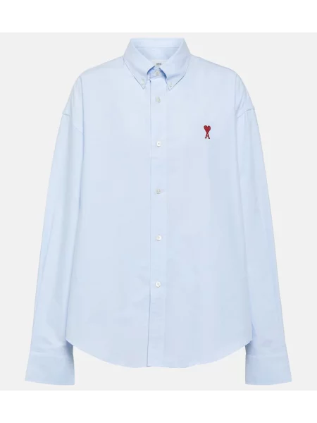 Cămașă Ami Paris din poplin albastru