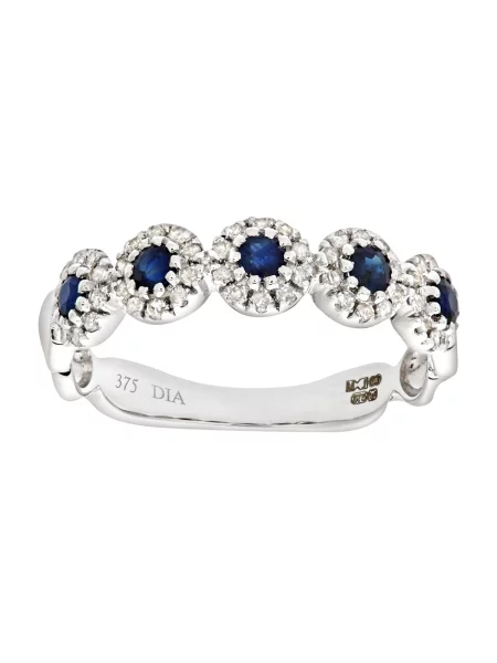 DIAMANT LETERNEL Inele Eternity-Ring aus Weißgold mit Diamant mit Saphir argintiu