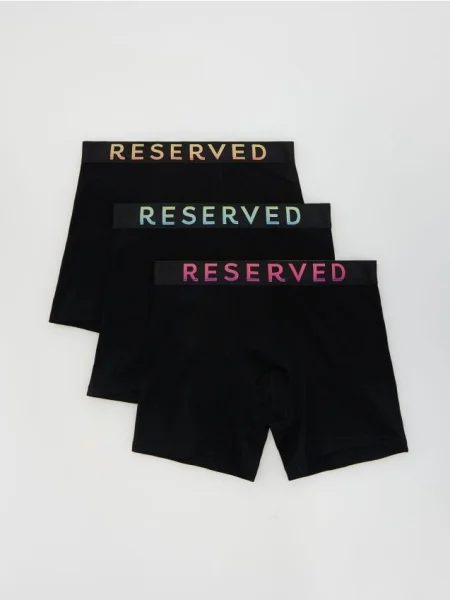 Reserved Set de 3 perechi de boxeri long negru