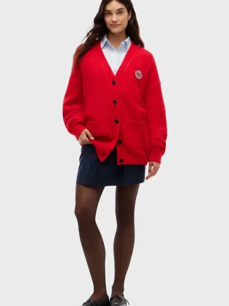 Вовняний кардиган Tommy Jeans червоний