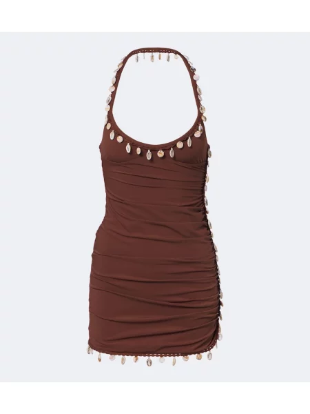 Rochie Christopher Esber din jerseu maro