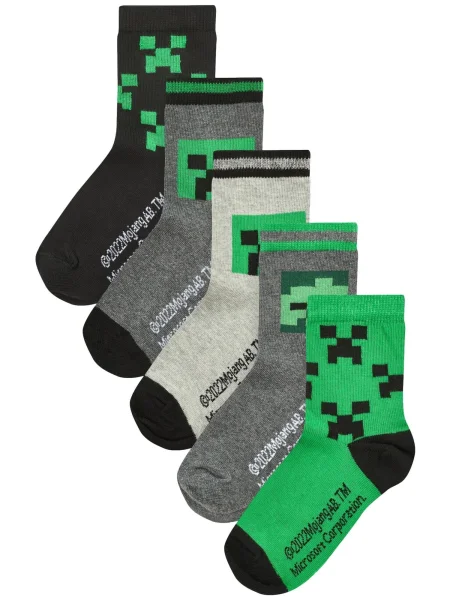Next Șosete gri amestecat / verde / negru alb