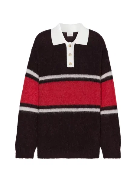 Tricou polo Closed cu dungi maro