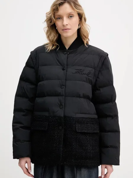 Karl Lagerfeld jachetă din amestec de lână negru