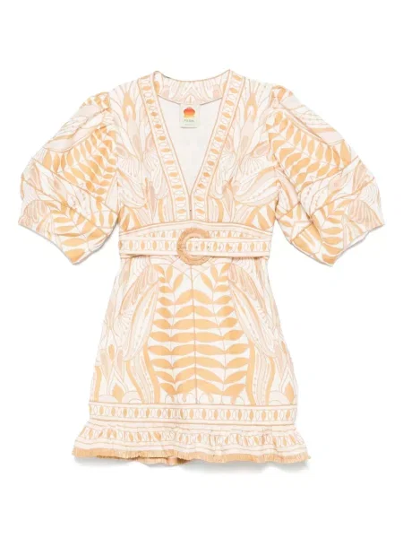 Haftowana sukienka mini Farm Rio koronkowa garniturowa